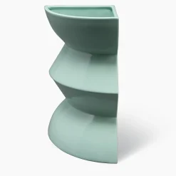 Vaso in ceramica turchese Curve #4 di Zaven