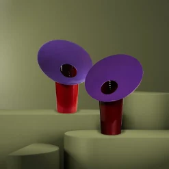 Vaso in Ceramica Viola e Rossa Ipomea di Luca Binaglia