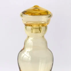 Vaso in cristallo giallo soffiato a mano Modica