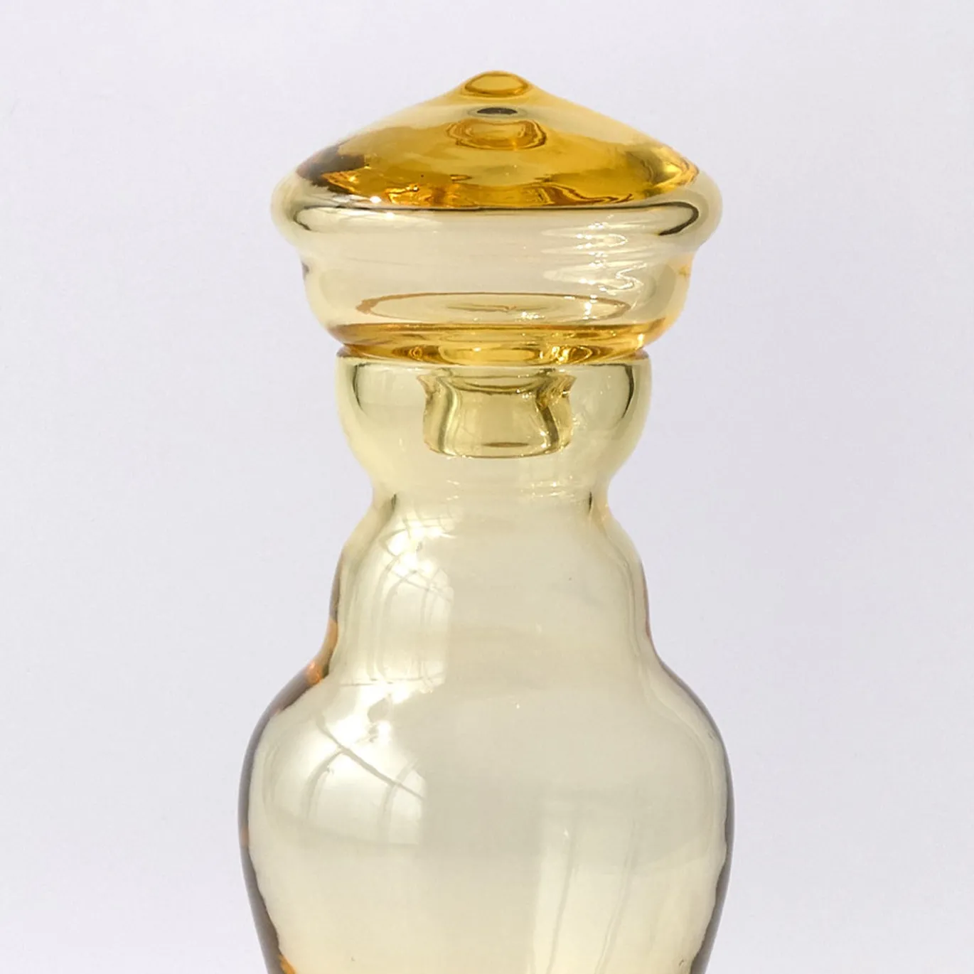 Vaso in cristallo giallo soffiato a mano Modica