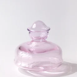 Vaso in cristallo rosa soffiato Teulada