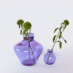 Vaso in cristallo soffiato a mano Vietri viola chiaro