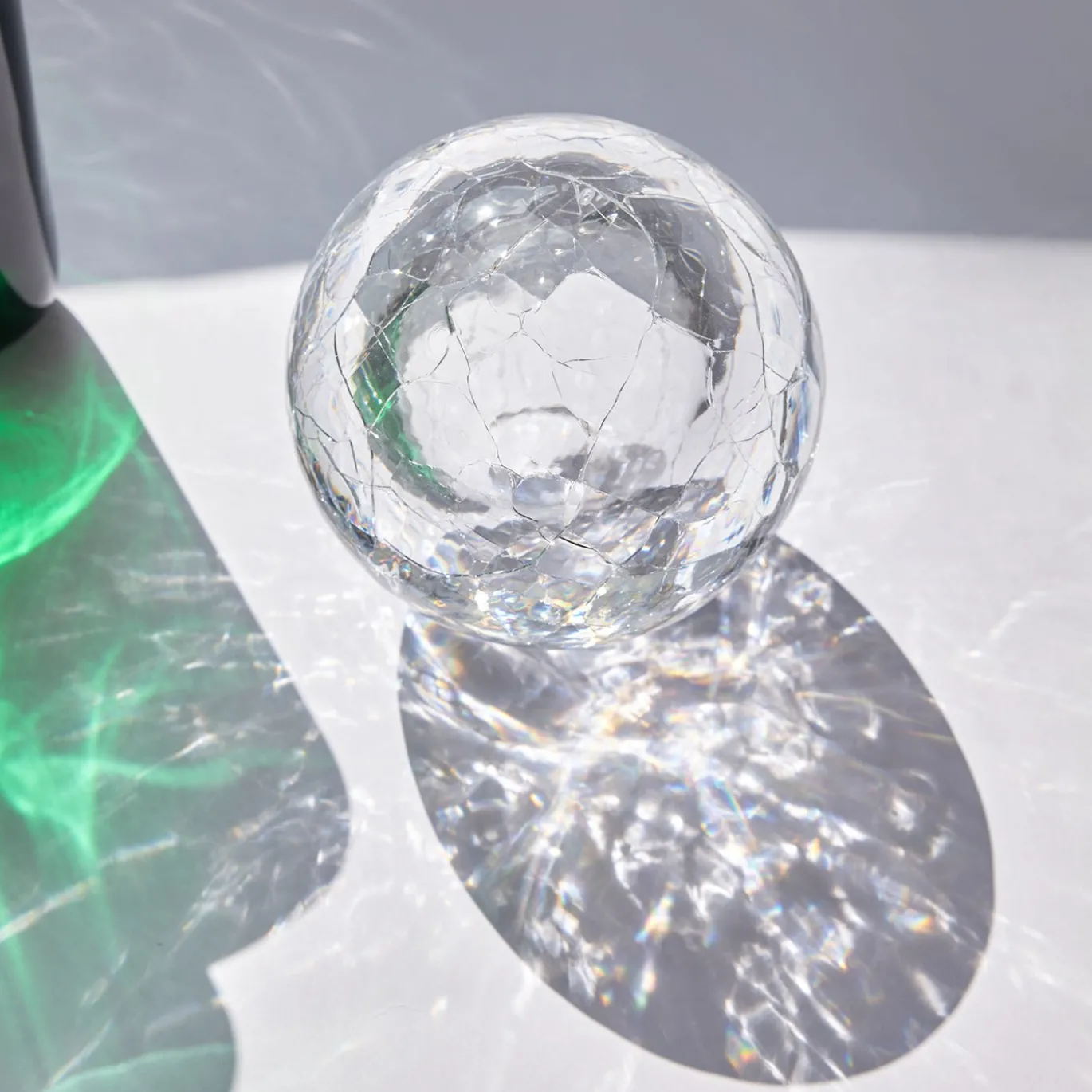 Vaso in cristallo soffiato a mano verde Mergellina