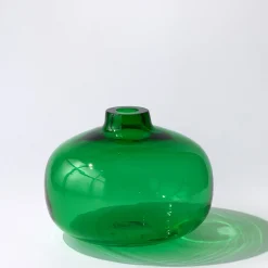 Vaso in cristallo soffiato a mano Pola verde con tappo rimovibile