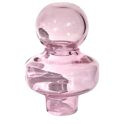 Vaso in cristallo soffiato a mano rosa Scalea con tappo rimovibile