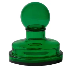 Vaso in cristallo verde soffiato a mano Asinara