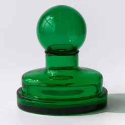 Vaso in cristallo verde soffiato a mano Asinara