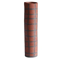 Vaso in Gres a scacchi rossi e neri