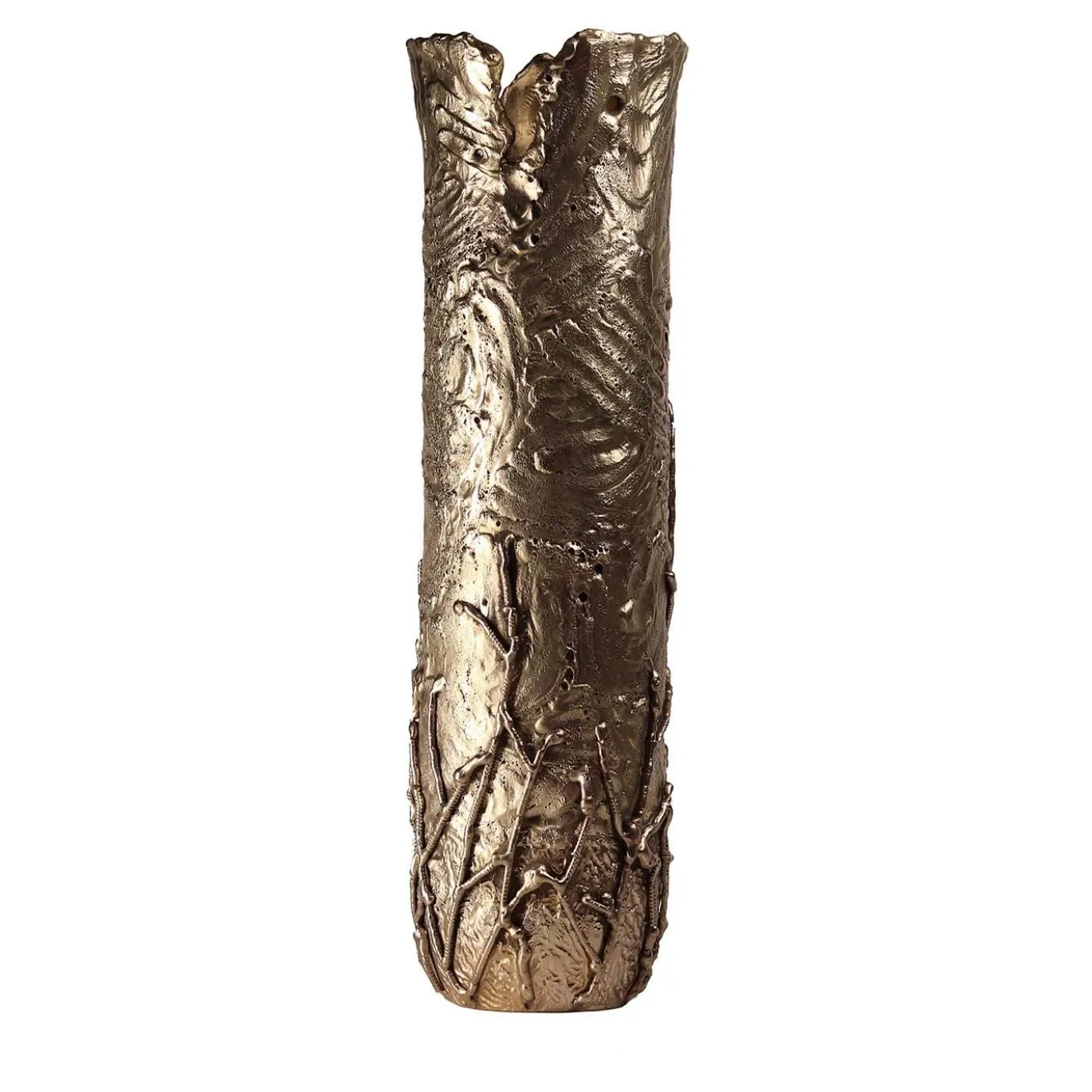 Vaso in ottone di ispirazione autunnale