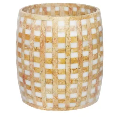 Vaso in pizzo di marmo reale giallo e marmo arabescato
