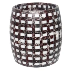 Vaso in pizzo di marmo rosso Levanto e marmo Arabescato