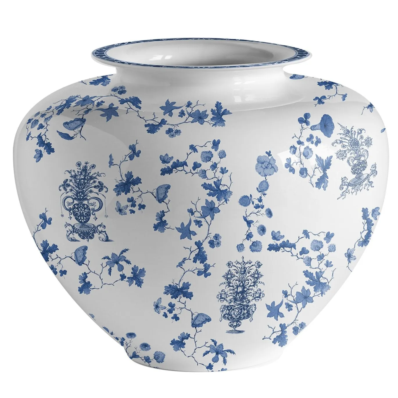 Vaso in porcellana ad anfora grande Garden Of Eden H28Cm
