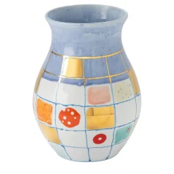 Vaso in porcellana blu Calypso