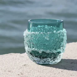 Vaso in vetro acquamarina Ghiaccio