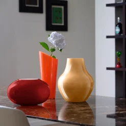 Vaso in Vetro Arancione e Milkwhite Pandora