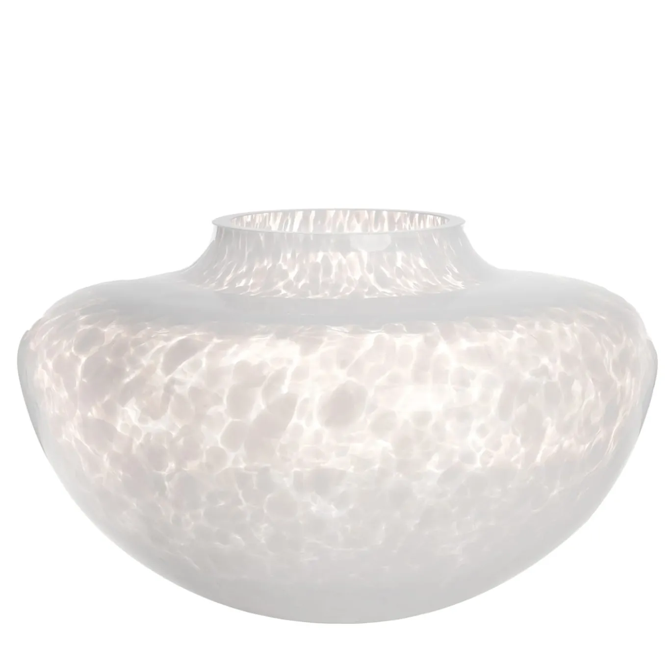Vaso in Vetro di Murano Bianco Opaline Olla