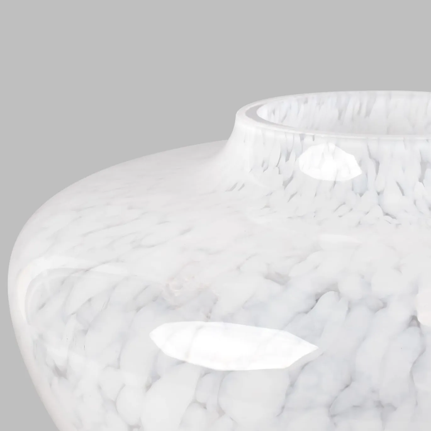 Vaso in Vetro di Murano Bianco Opaline Olla