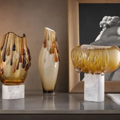 Vaso in vetro di Murano Golden Lagoon Tears