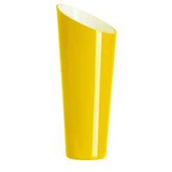 Vaso in Vetro Giallo e Milkwhite Orizzonte Oblique