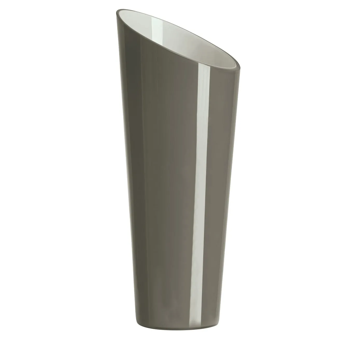 Vaso in Vetro Grigio e Milkwhite Orizzonte Oblique