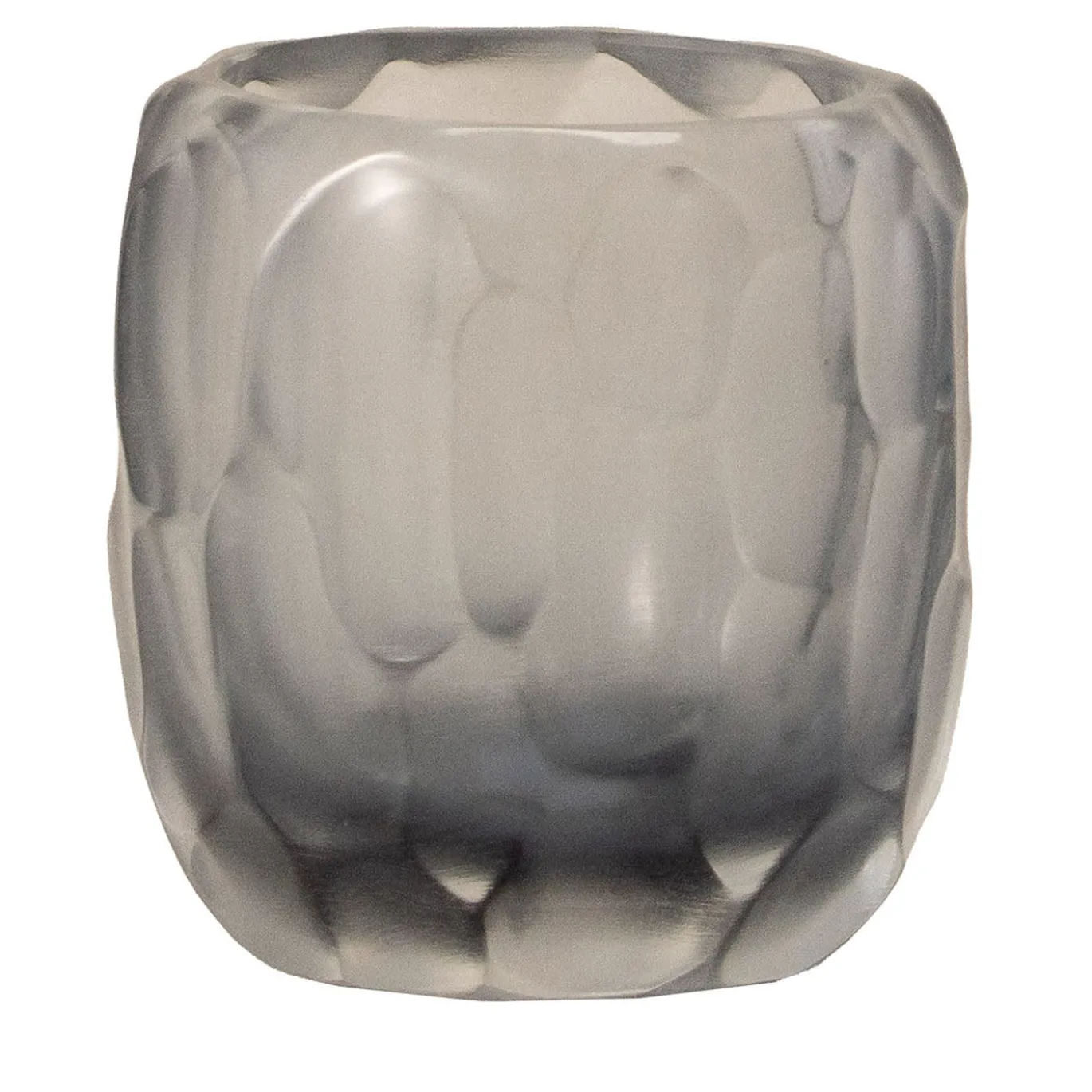 Vaso in vetro grigio Rullo Acciaio