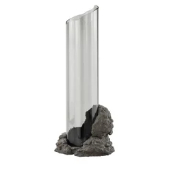 Vaso in vetro nero e pietra Catharsis #1