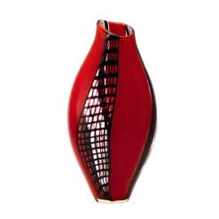 Vaso in Vetro Policromo a Forma di Bocciolo Vento di Murano