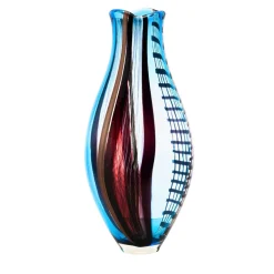 Vaso in Vetro Policromo a Forma di Bocciolo Riflessi d'Acqua