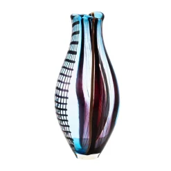 Vaso in Vetro Policromo a Forma di Bocciolo Riflessi d'Acqua