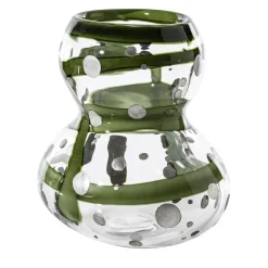 Vaso in vetro verde e argento Gran Bulbo Mini