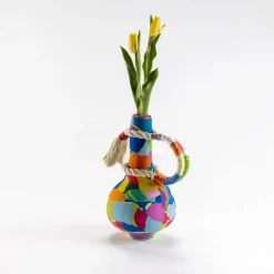 Vaso Jambo in gomma multicolore con bordo in rafia di Serena Confalonieri #3
