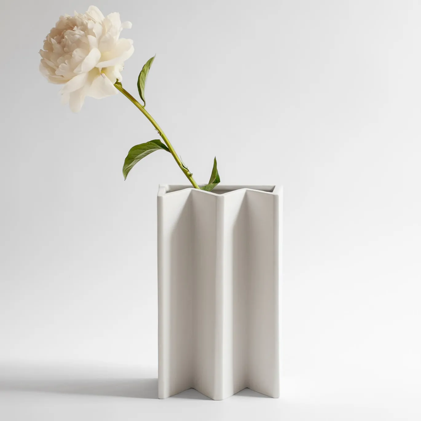Vaso King in ceramica bianca