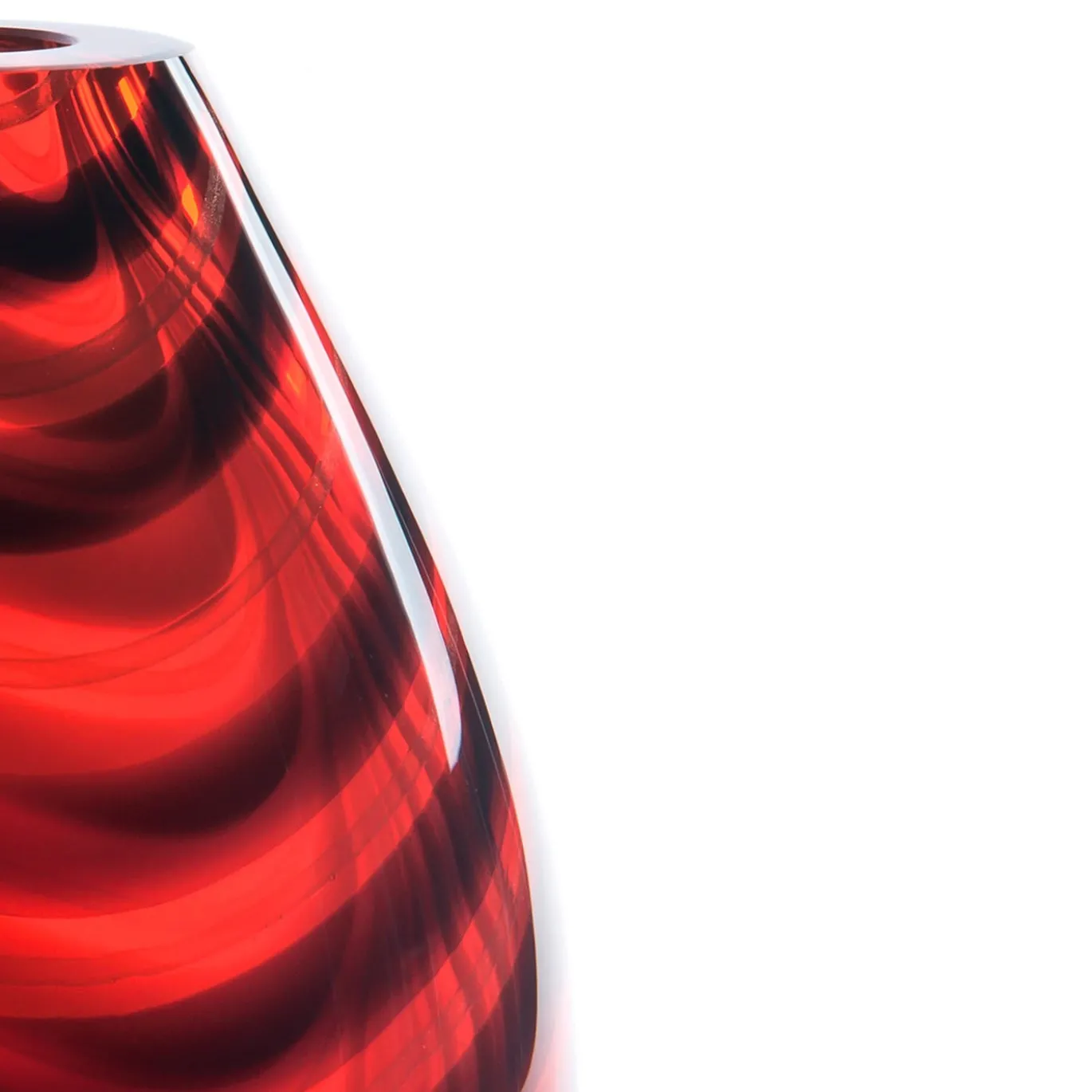 Vaso Knight in Vetro Soffiato Rosso