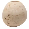 Vaso Lapis in Travertino Beige di Elisa Ossino
