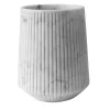 Vaso largo a righe in marmo bianco di Carrara