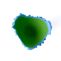 Vaso Lava grande in resina azzurra e verde mela di Gaetano Pesce