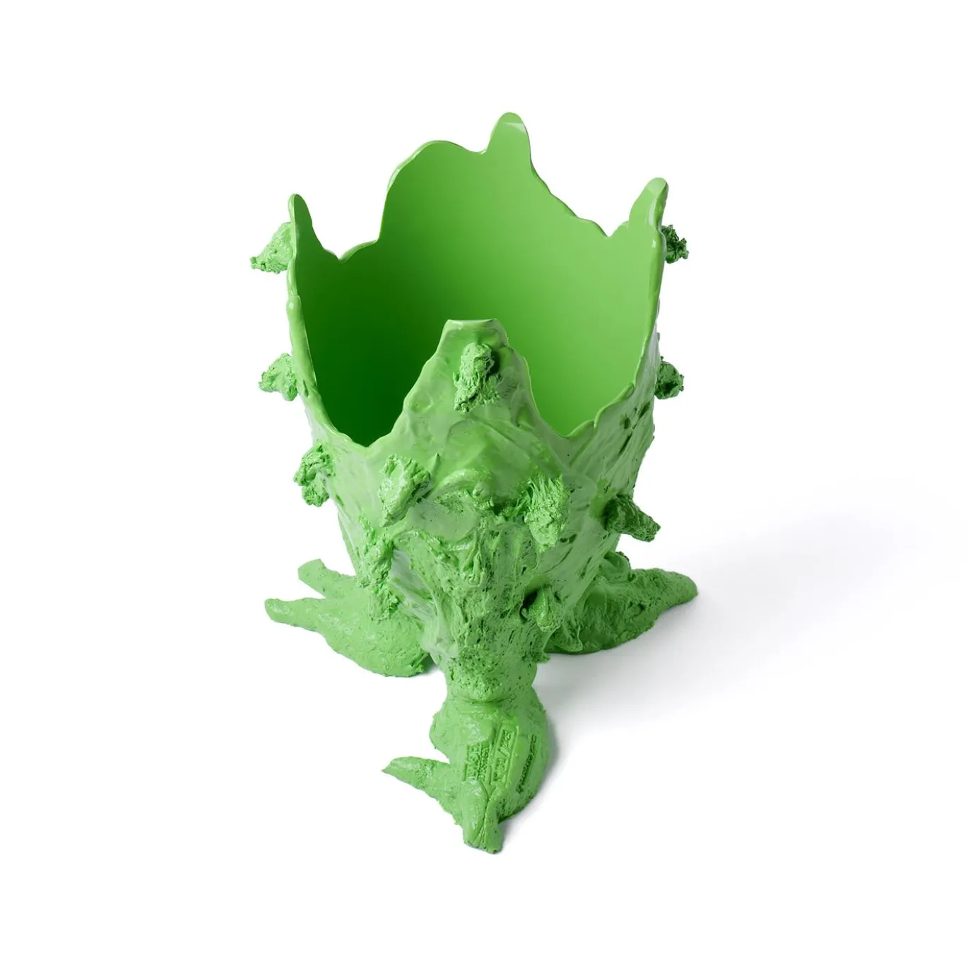 Vaso Lemon Special grande in resina verde mela opaco di Gaetano Pesce