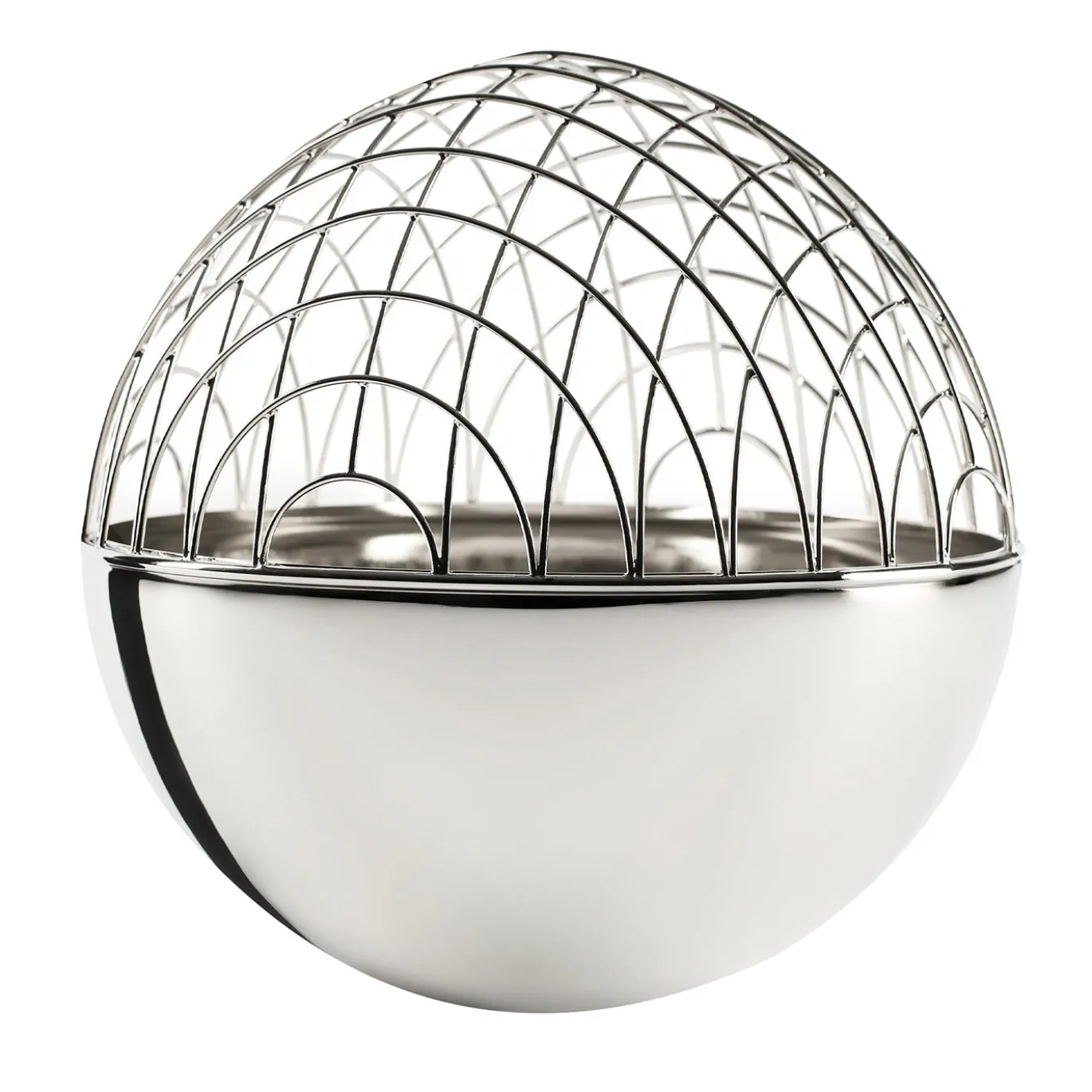 Vaso Magellano 15 in ottone argento di Vico Magistretti