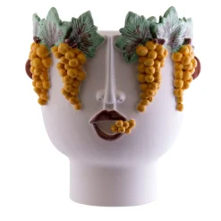 Vaso Malvasia la Venditrice d'Uva in Ceramica Bianca