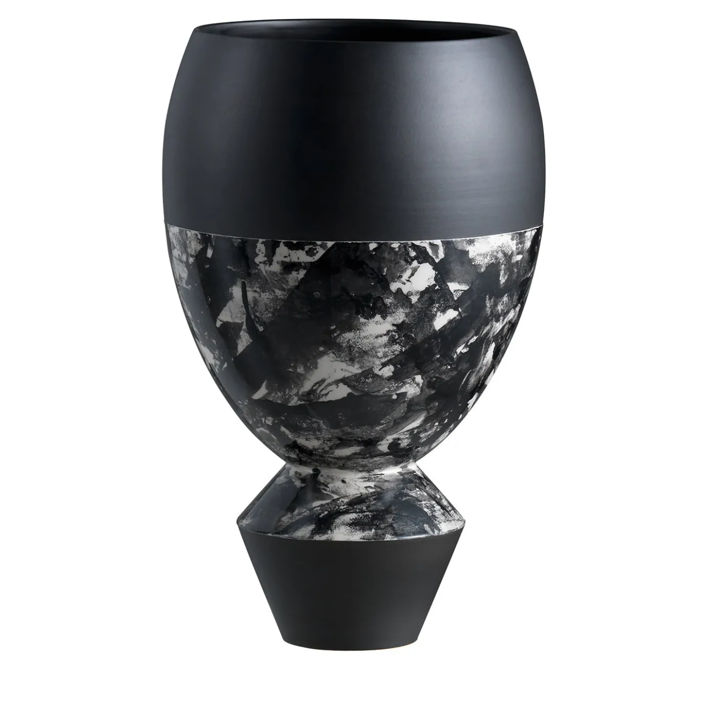 Vaso Mandola in ceramica nera di Jean-Christophe Clair