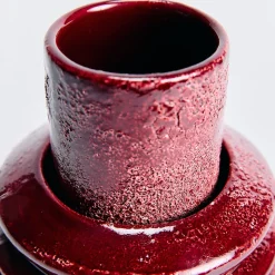 Vaso Marte piccolo in ceramica smaltata rosso amaranto