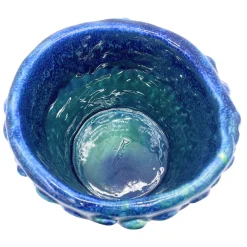 Vaso Medio in Ceramica Onda Blu Acqua Salata e Blu Laguna