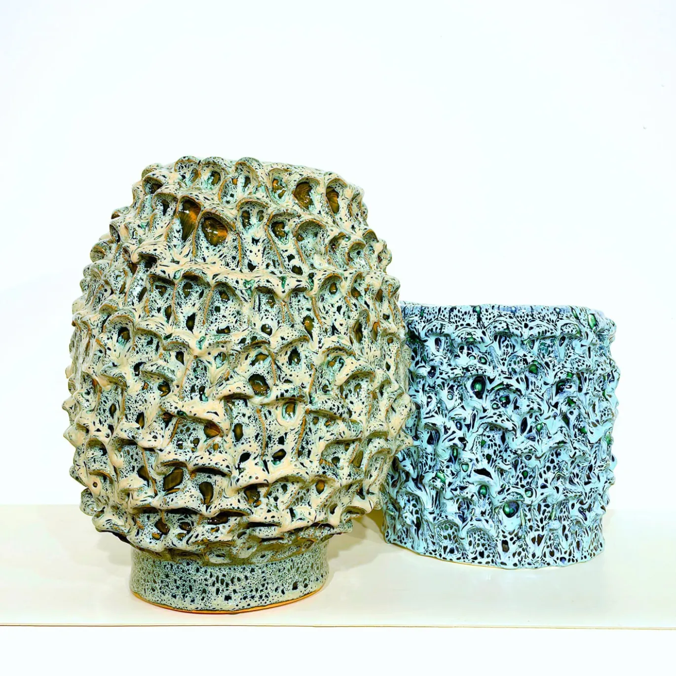 Vaso Medio in Ceramica Onda Blu Acqua e Acqua Salata