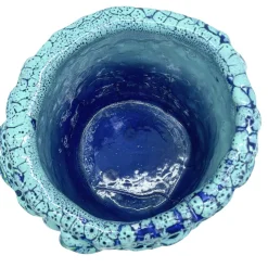 Vaso Medio in Ceramica Onda Blu Acqua e Acqua Salata
