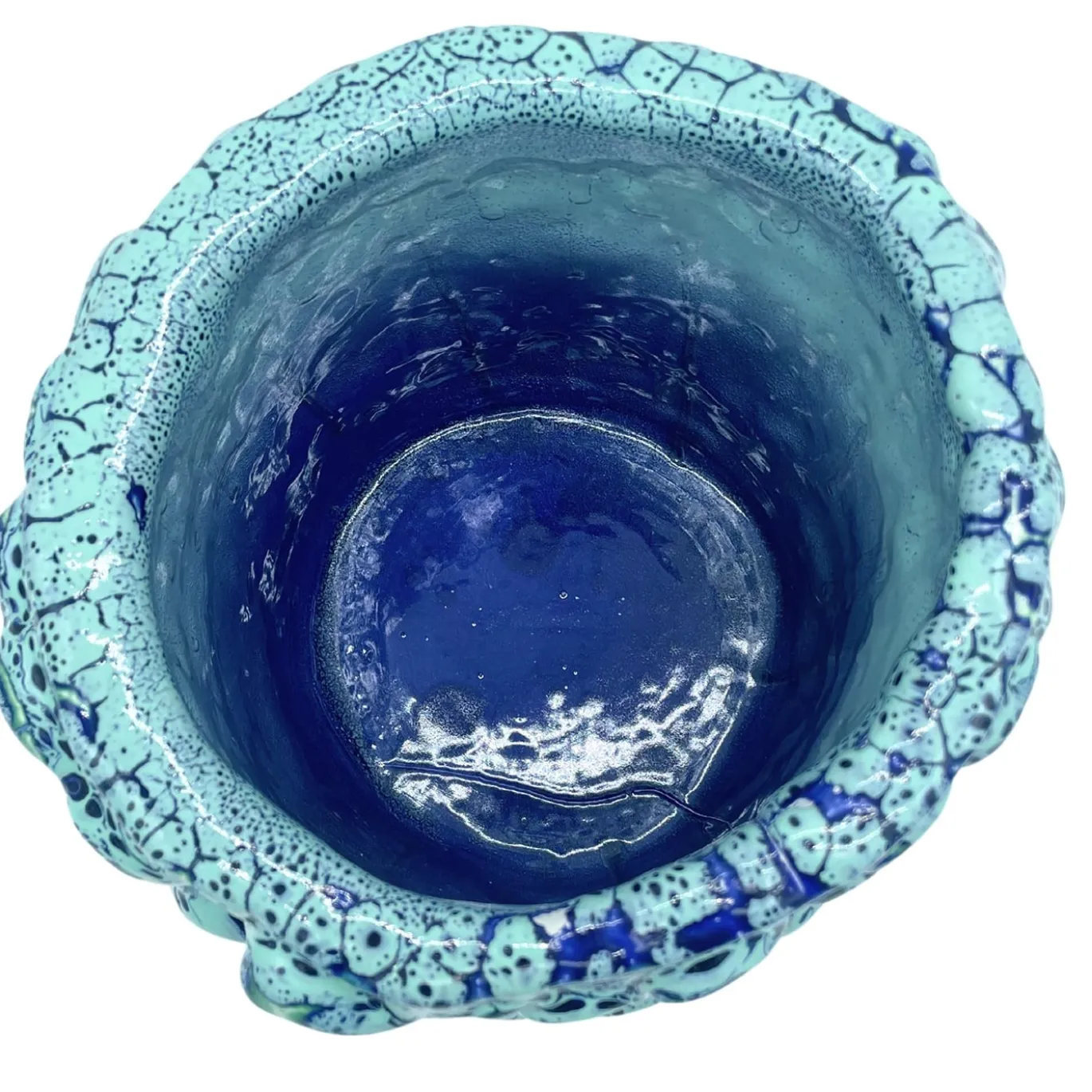 Vaso Medio in Ceramica Onda Blu Acqua e Acqua Salata