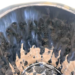 Vaso Medio in Ceramica Onda Rosa Minerale Metallizzato