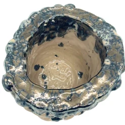 Vaso Medio in Ceramica Onda Rosa Minerale Metallizzato