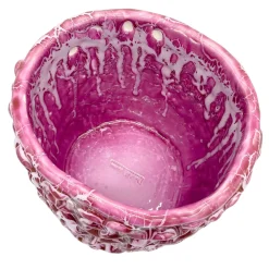 Vaso Medio in Ceramica Onda Viola Zucchero e Smalto Lilla