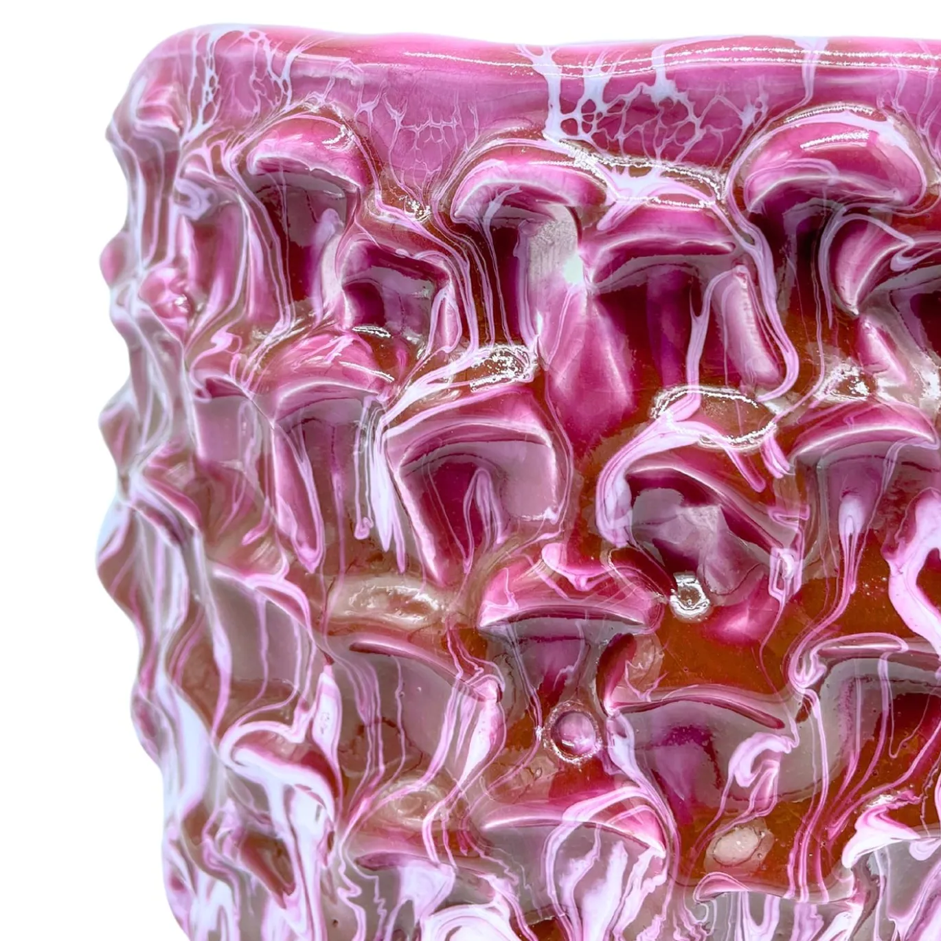 Vaso Medio in Ceramica Onda Viola Zucchero e Smalto Lilla