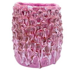 Vaso Medio in Ceramica Onda Viola Zucchero e Smalto Lilla